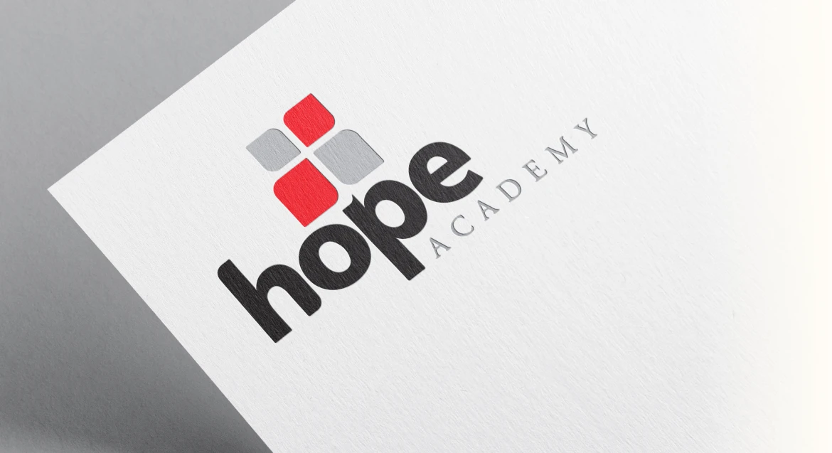 Hope Academy logo on the corner of a piece of paper